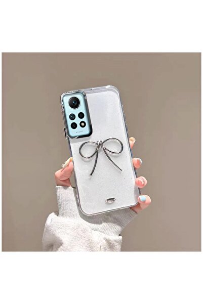 Zebana Xiaomi Redmi Note 12 Pro Uyumlu Kılıf Bow Silikon Kılıf Şeffaf