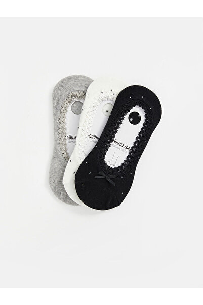 LC Waikiki Desenli Kadın Babet Çorap 3'lü
