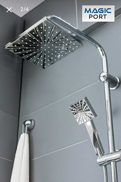 MAGIC PORT Robot Yağmurlama Tepe Duş Başlığı Seti (LÜX KRİSTAL DESENLİ )