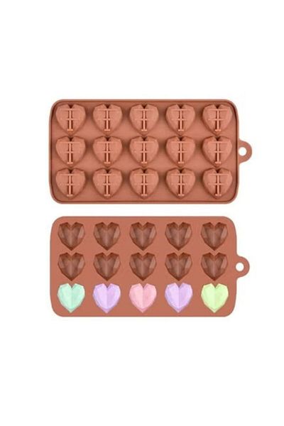 Generic Heart Silicone Chocolate Mold – 15 Cavities, 2-Pack