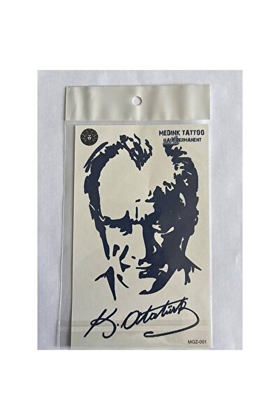 Lavmi Atatürk 18x11 cm Yarı Kalıcı Hayalet Geçici Dövme Yapıştırma Dövme