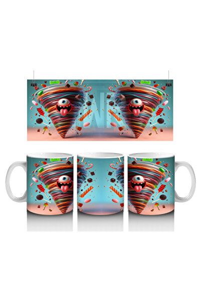 Wisdom Rain كوب مطبوع عليه متعة الهالوين مع اليقطين والحلوى داخل المخروط