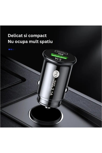 D&K WONDER Super Fast Charge Car Charger, USB-A & USB-C PD, Rapid, Apple/Samsung/Huawei