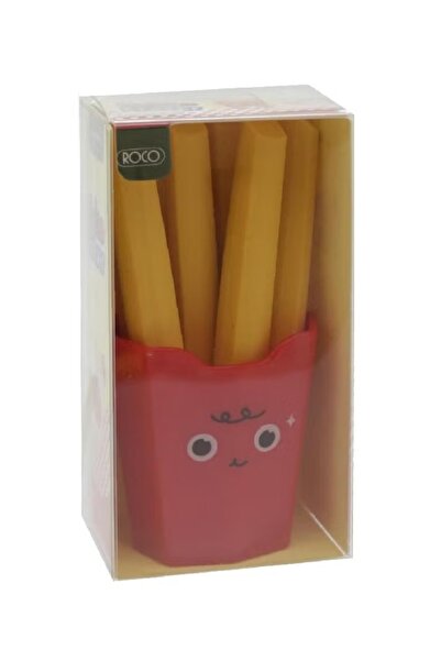 Roco بطاطس مقلية بممحاة مطاطية في علبة بلاستيكية - ألوان متنوعة