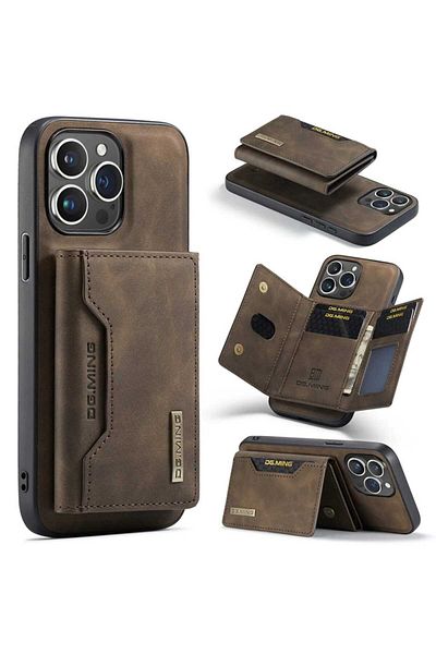ماركة غير محددة Simple Foldable PU Leather Credit Card Holder for iPhone Solid Magnetic Phone Wallet