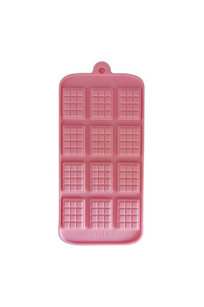 Generic Silicone Waffle Chocolate Mould - 12-Cavity Pink Tray