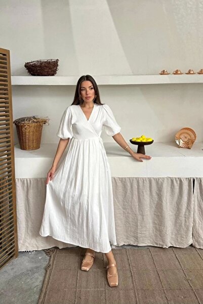 isez Ecru Muslin Long Dress