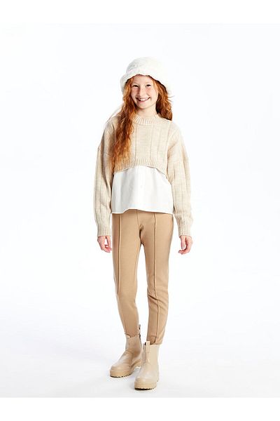 LC Waikiki Girl's Long Tights with Elastic Waist