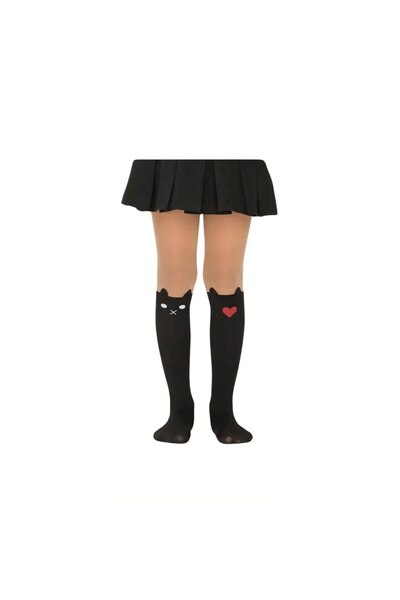 Daymod Day Mod - Lycra tights for girls, Cat model, beige/black, size 13-14 years