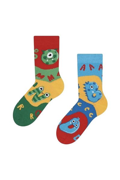 MASHASHOP Set 2 Socks for Boys, Dino Model, Multicolor, 1 Year
