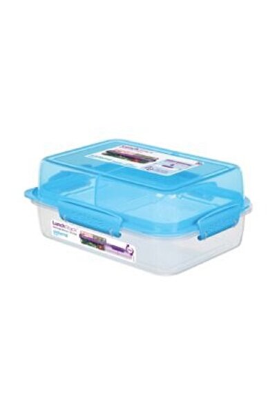 Sistema حافظة طعام مستطيلة - أزرق وشفاف، سعة 1.8 لتر