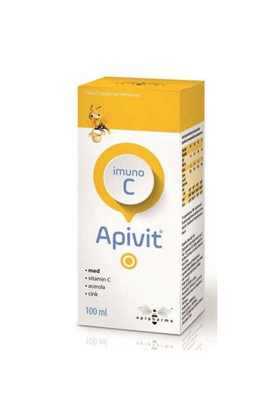 APIVIT Imuno C Liquid Supplement with Honey, Acerola, Vitamin C & Zinc 100 ml