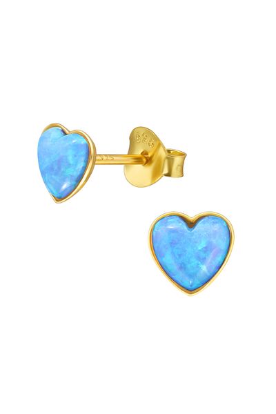 Sophia Collection Cercei argint 925 placat cu aur model Inima Azure Sophia Collection