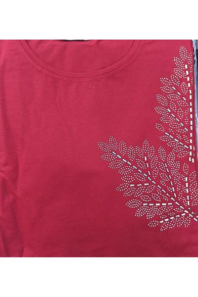 Noname Balanne Viscose Lycra Stone Mother Combed Cotton Crew Neck Long Sleeve Mother Blouse Women Middle Age and Above