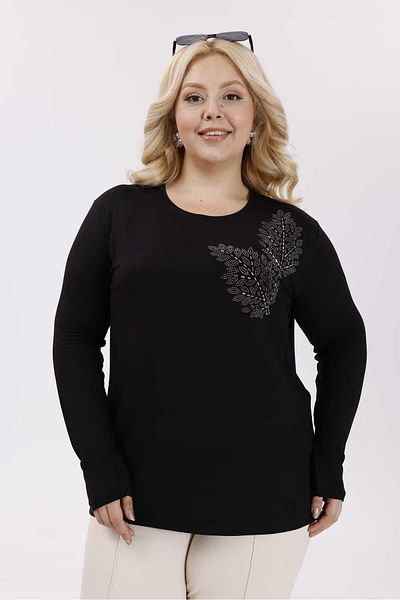 Noname Balanne Viscose Lycra Stone Mother Combed Cotton Crew Neck Long Sleeve Mother Blouse Women Middle Age and Above