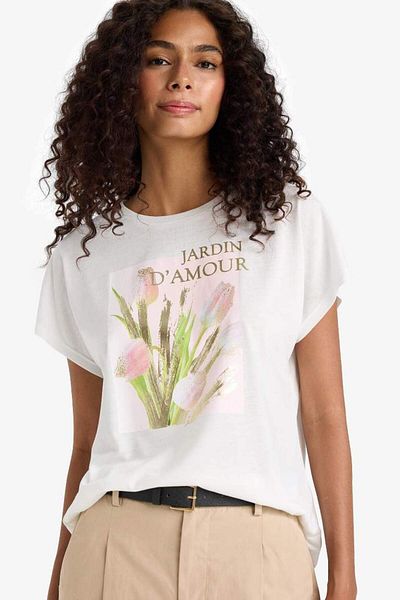 DeFacto New Season Crew Neck Floral Short Sleeve T-Shirt