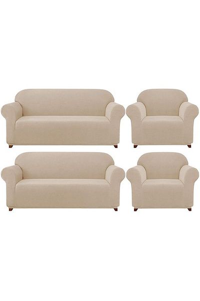 BOSTAN Lycra Sofa, Sofa, Sofa Bed Cover Elastic, Pitikare Pattern3+3+1+1