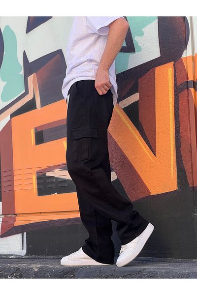 wamoss Men's New Season Sleeve Leg Baggy Loose Cargo Pants Skb 2025