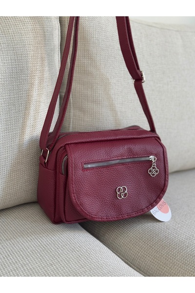 BAGLOVİS Four Pockets Casual Bordo Women's Bag En25 Boy20