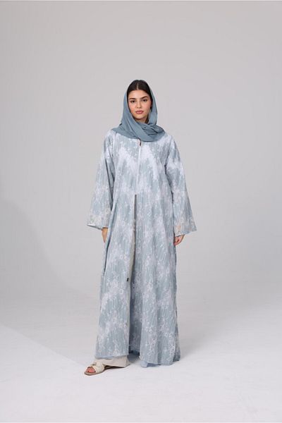 IKKXA Elegant Lace Design Colored Abaya