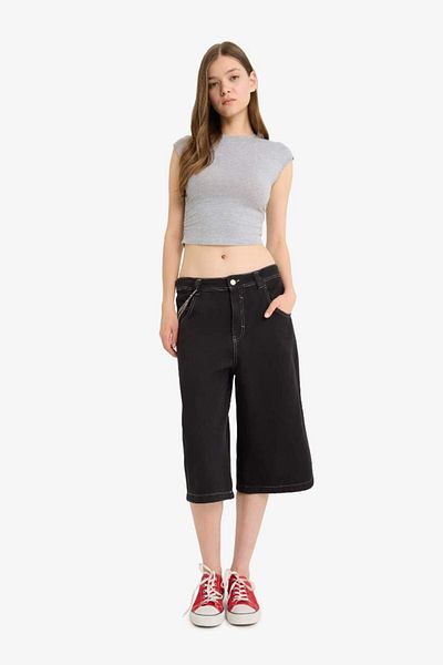 DeFacto New Season Coool Fitted Draped Modal Short Sleeve T-Shirt