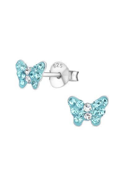 Sophia Collection Cercei copii argint 925 model Fluturas bleu cu cristale Sophia Collection