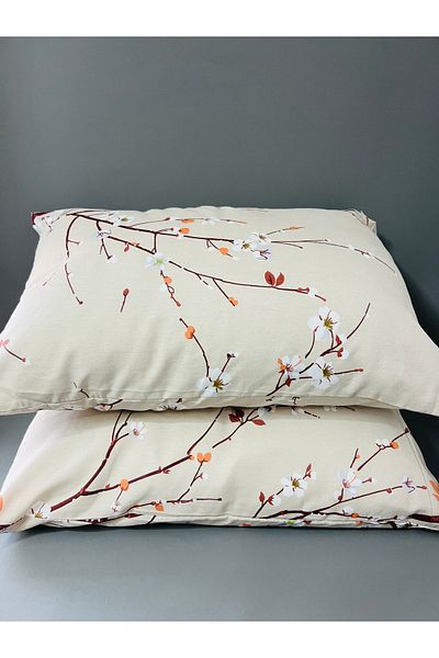 Belsina Home Zippered Floral Pattern |   2 Pillowcases Cotton 50X70 cm