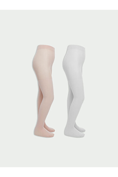 LC Waikiki Тънки чорапогащи с пайети за момичета, 2 броя в опаковка