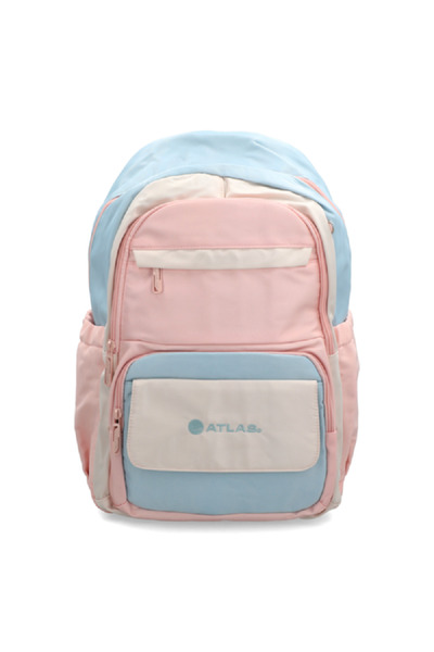 Atlas حقيبة ظهر مدرسية مقاومة للماء بسحاب للإغلاق مع أحزمة قابلة للتعديل