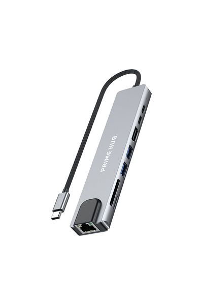 ZUIDID 8 in 1 Usb-C Multiplexer |   4K Hdmi, 100W Pd, Gigabit Ethernet, Sd/Tf Card Reader, 2Xusb-C + 2Xusb 3.0