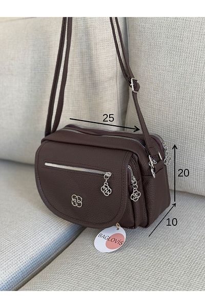 BAGLOVİS Four Pockets Casual Brown Women's Bag En25 Boy20