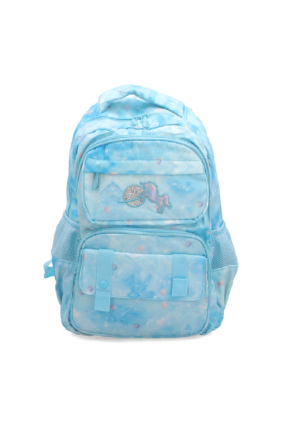 Atlas Printed Waterproof Zipper Closure School Backpack with Adjustable Straps