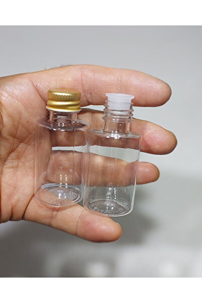 Alsun 50 Adet Tıpalı pet Oda Kokusu,parfüm Şişesi gold Kapaklı 30 ml