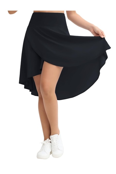 CARABO MODA Fusta midi evazată cu talie înaltă buzunare