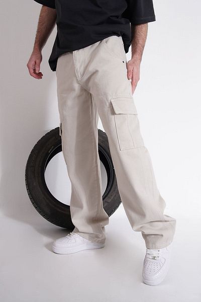wamoss Relaxed New Season Sleeve Leg Baggy Loose Cargo Pant Skb 2025