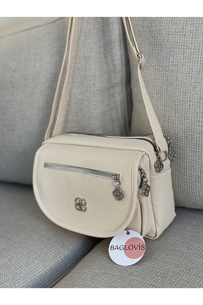 BAGLOVİS Four Pocket Cream Women's Bag En25 Boy20