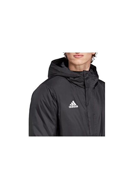adidas Black Hooded Inflatable Long Coat