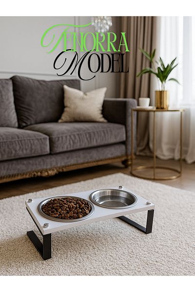 Okay Food and Water Stand for Cats and Dogs - 10 Percent Slope, High Quality and Healthy Design