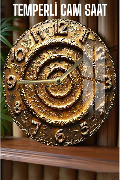 kutuTR Altın Kabartmalı Dayanıklı ve Modern Dekor! 3D Görünümlü Temperli Cam ...