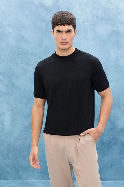 DeFacto New Season Standard Fit Crew Neck Knitwear Short Sleeve T-Shirt
