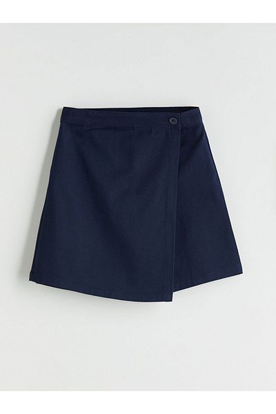 LC Waikiki Sparkling Selections from Shining Store |   Navy Blue Basic Gabardine Girl's Shorts Skirt