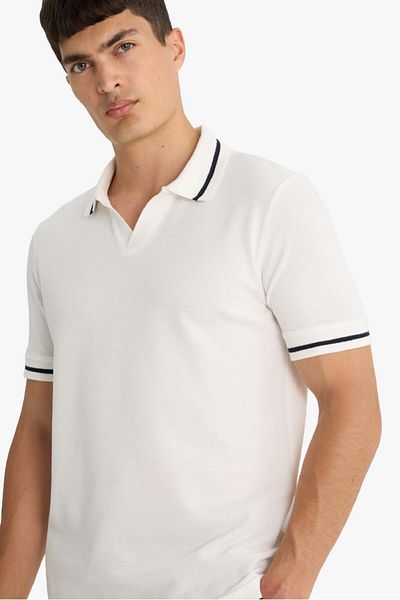 DeFacto New Season Regular Fit Polo Neck Bubble Short Sleeve T-Shirt