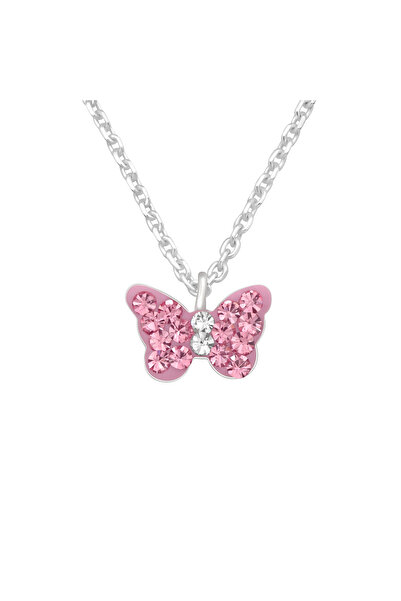 Sophia Collection Colier copii Argint 925, model Fluturas cu cristale 39 cm