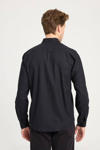 Zikuv Giyim ve Moda Tasarım Слим фит дълъг ръкав, отблъскващ влагата, дишаща материя, четири сезона, бяла мъжка риза