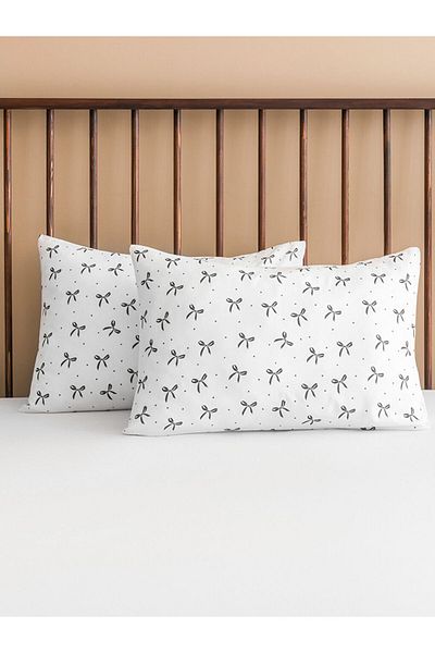 LC Waikiki Quality Parts from Celebi Store |   Black Bow Printed Pillow Case Set of 2 50X70 cm