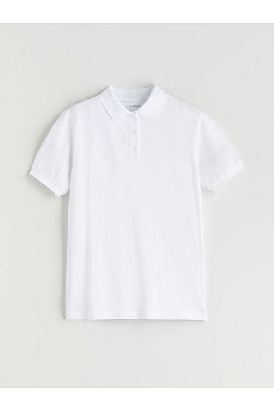 LC Waikiki Quality Parts from Celebi Store |   White Polo Neck Girl's T-Shirt