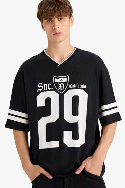 DeFacto New Season Loose Fit Crew Neck Printed Short Sleeve T-Shirt