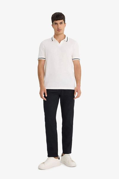 DeFacto New Season Regular Fit Polo Neck Bubble Short Sleeve T-Shirt