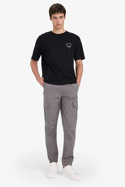 DeFacto New Season 100% Cotton Boxy Fit Crew Neck Back Printed Short Sleeve T-Shirt
