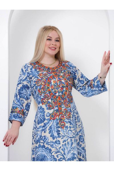 Brides A-001 Embroidered Jalabiya with luxurious and delicate embroidery that combines traditional patterns and bright colors